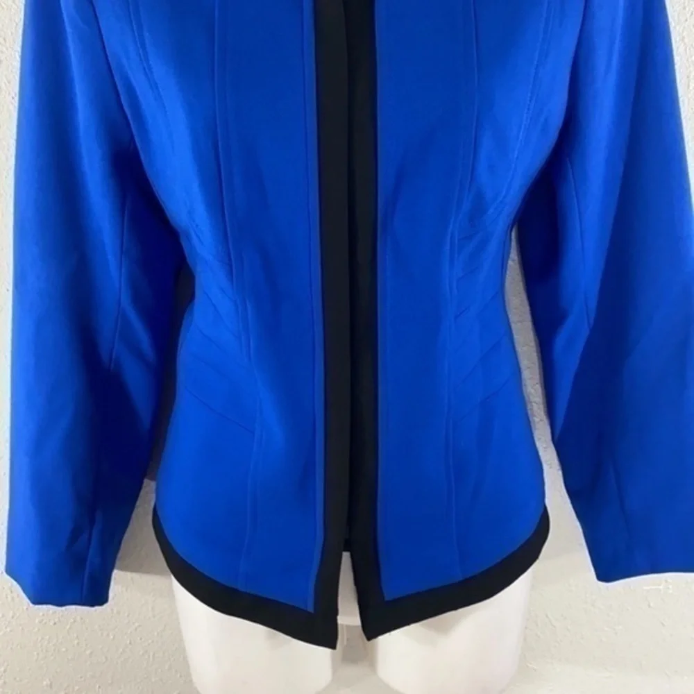 Calvin Klein cobalt blue black trim zipper jacket